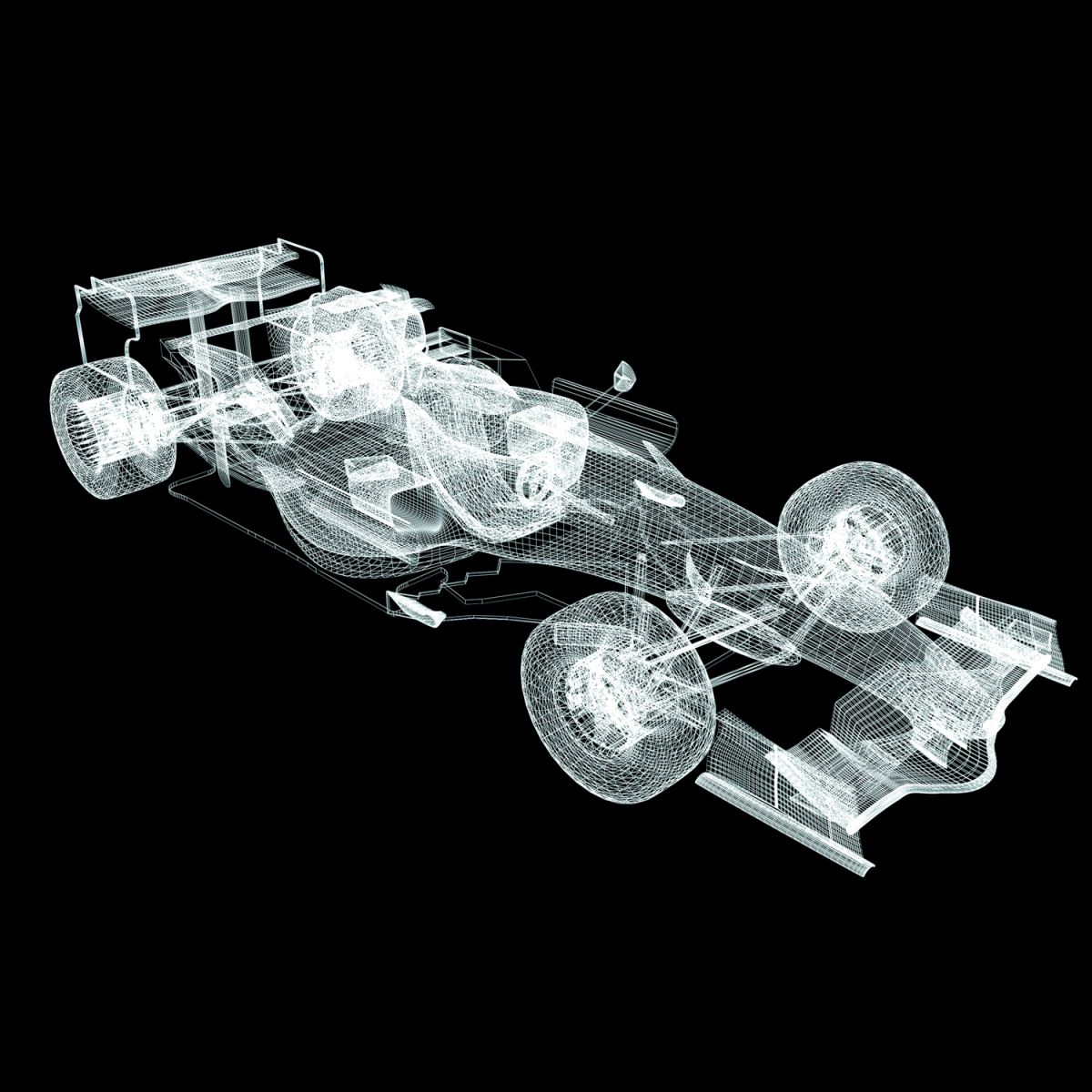 A blueprint of a Formula 1 car